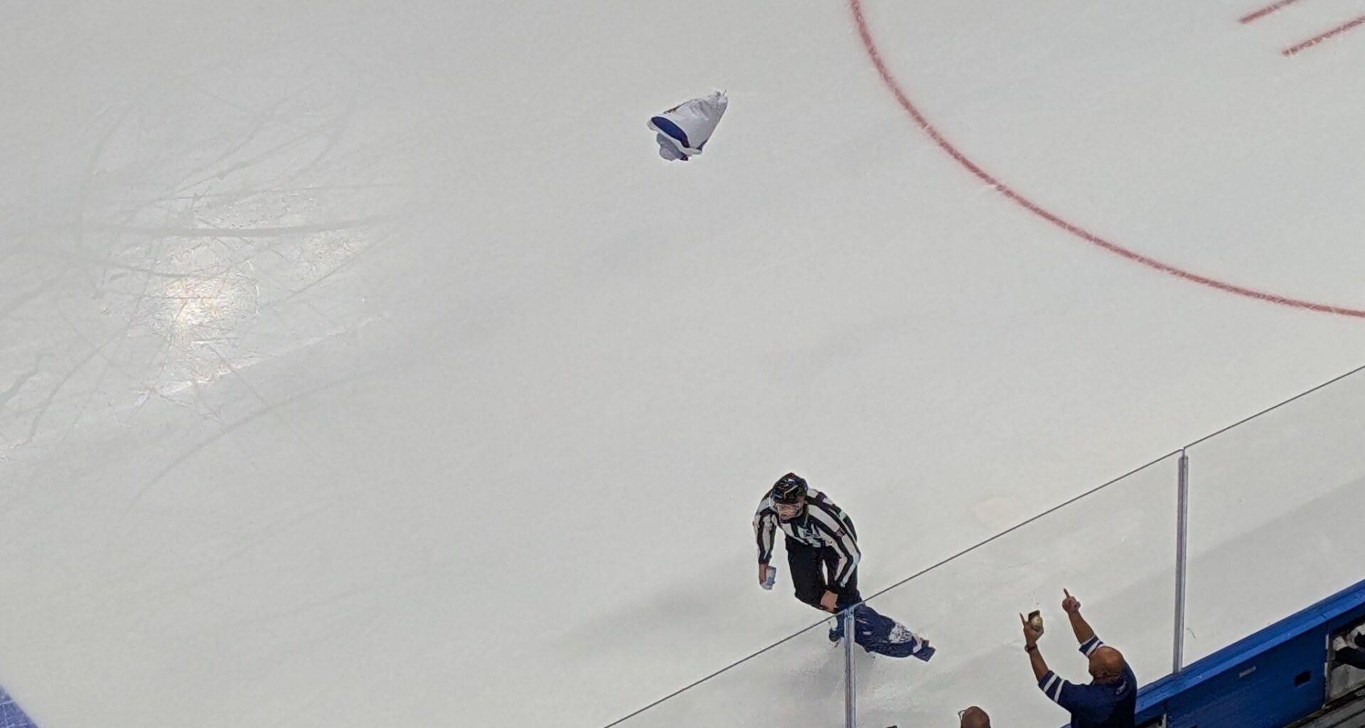 Leafs fan threw a jersey on the ice in the middle of the play