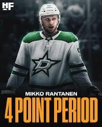 Mikko Rantanen becomes the first player to ever have two 4-point periods in the playoffs.