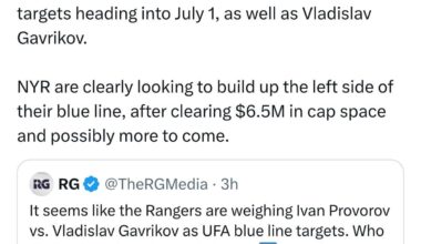 [D’Amico] Sources indicate to RG Media that Ivan Provorov is one of the New York Rangers’ prime targets heading into July 1, as well as as well as Vladislav Gavrikov.