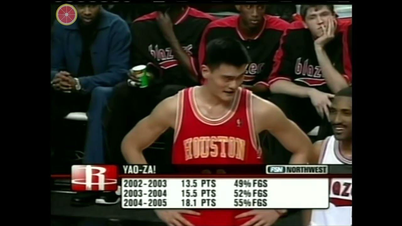 Yao Ming姚明 29Pts！NBA RS 2005.3.30 Houston Rockets at Portland Trail Blazers