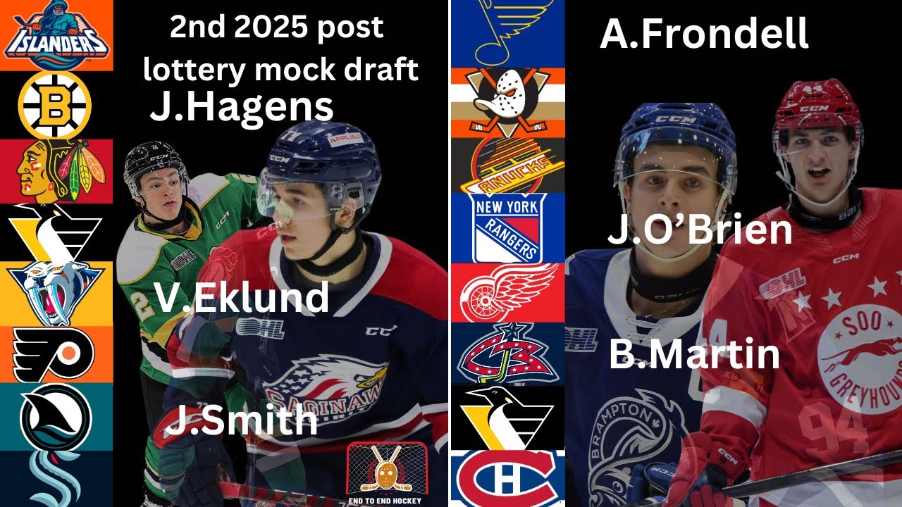 2ND NHL Post Lottery Mock Draft: SJ-BOS Trade,Misa to Hawks, Eklund to Preds and UTA gets Rakell