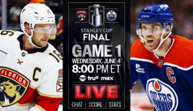 2025 Stanley Cup Final Scoreboard - Game 1: Florida Panthers vs. Edmonton Oilers