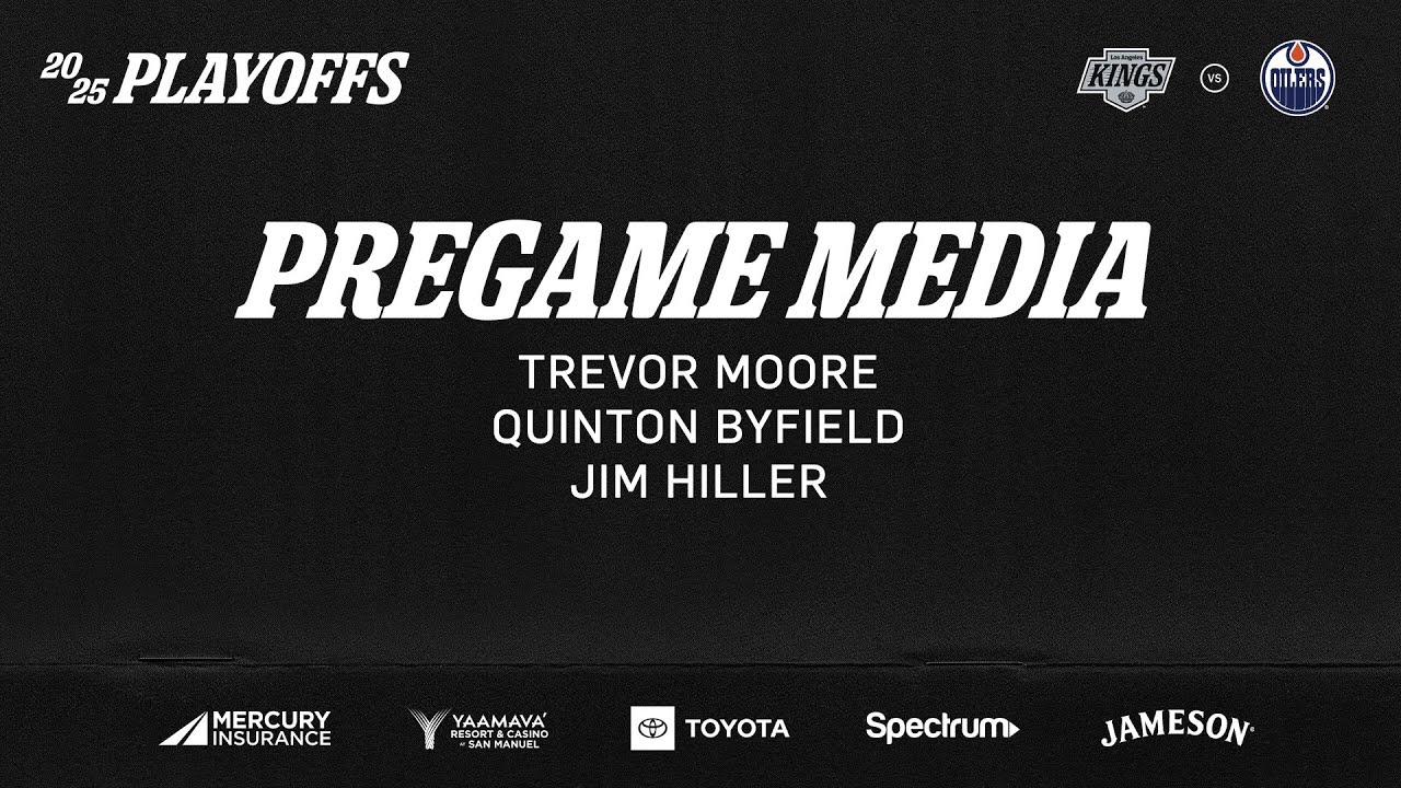Moore, Byfield, Hiller | R1G3 LA Kings Face the Edmonton Oilers | Pregame Media