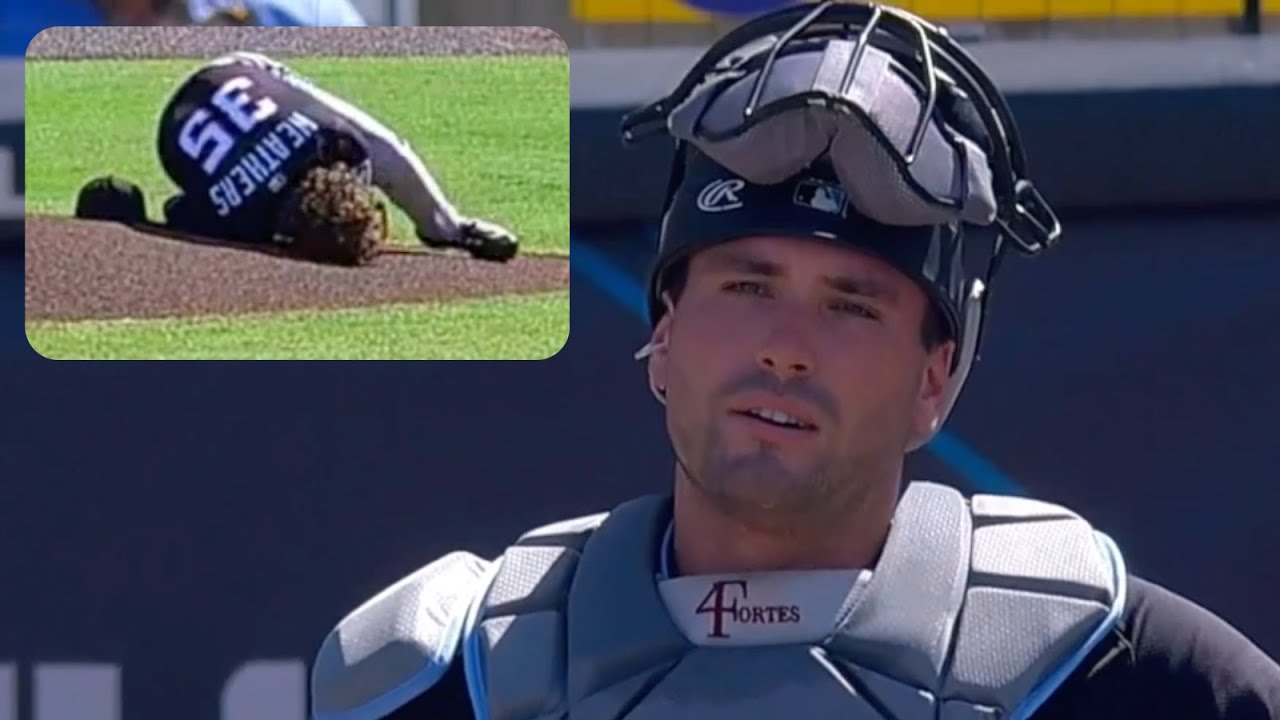 Ryan Weathers Struck in the Head...By His Own Catcher?!