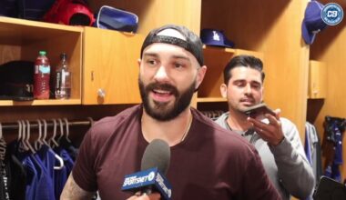 Dodgers postgame: Tanner Scott reacts to borderline Manny Machado strikeout