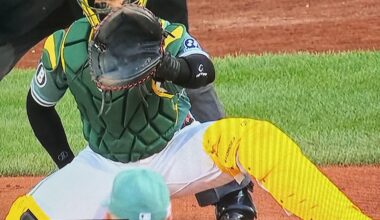 Listening to the Red Sox announcer talk about how nice the catcher looks, the colors really “Pop!” 😐…Original.