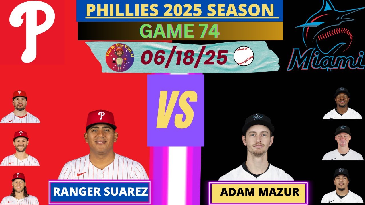 Philadelphia Phillies @ Miami Marlins LIVE PLAY-BY-PLAY (06-18-25) #phillies #marlins