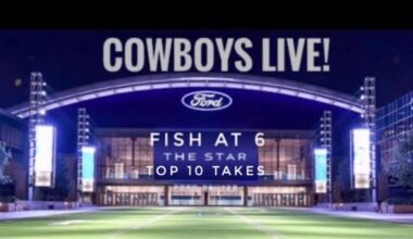 #DallasCowboys Fish at 6 LIVE in Frisco! GIGANTIC #cowboys NOTEBOOK! Join us!