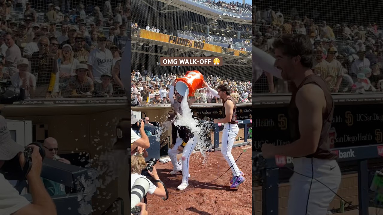 OMG! The sweet sounds of a walk-off 🥹 #mlb #baseball #sports #sandiegopadres #walkoff #omg