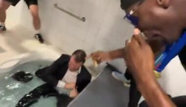 Paris Basketball wins first-ever French Championship against AS Monaco. 
Their head coach, former NBA player Tiago Splitter, was thrown into the water in celebration.
Tiago will join the Portland Trail Blazers as an assistant coach for the 2025-26 season.