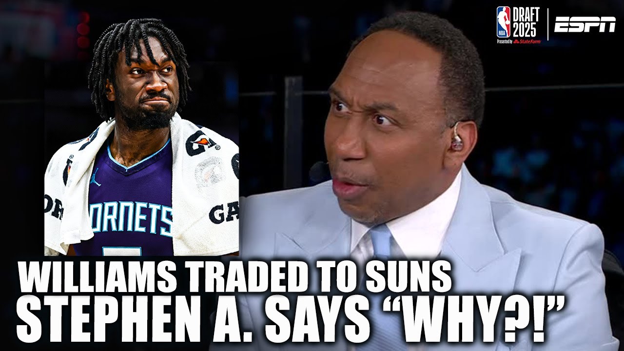 Stephen A. IRATE at Mark Williams being traded to Suns: 'WHY?!' | 2025 NBA Draft