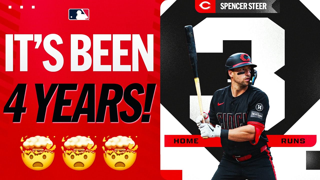THREE HOME RUNS for Spencer Steer! (Last time for the Reds was 2021 😳)