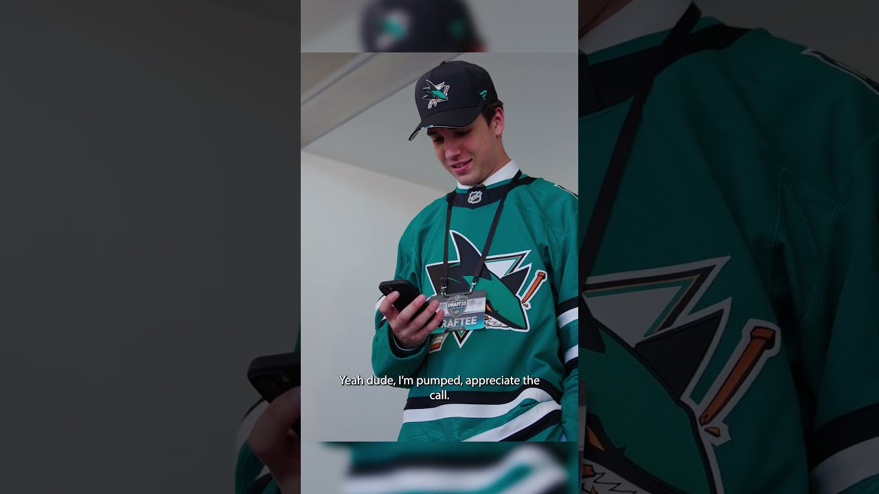Celebrini Welcomes Misa 📞 #nhldraft #sharks #hockey