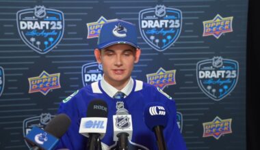 2025 NHL Draft Media Availability - Aleksei Medvedev (47th Overall, Vancouver Canucks)