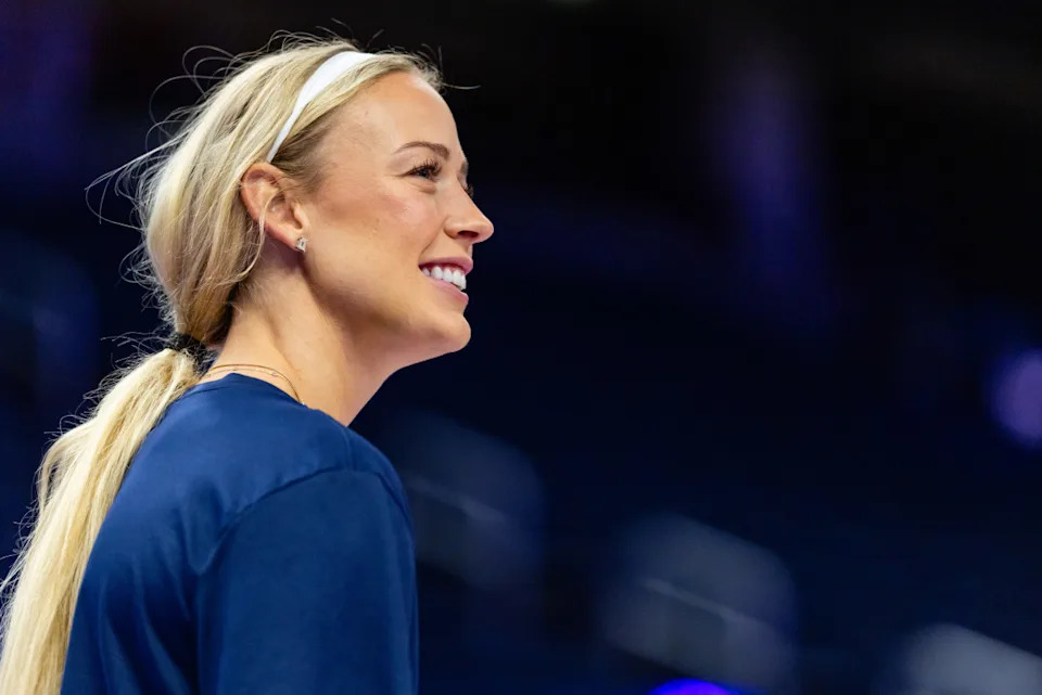 SAN FRANCISCO, CA - JUNE 19: Indiana Fever guard Sophie Cunningham (8) looks on before a WNBA game between the Golden State Valkyries and the Indiana Fever on June 19, 2025 at Chase Center in San Francisco, CA. (Photo by Matthew Huang/Icon Sportswire via Getty Images)Icon Sportswire&sol;Getty Images