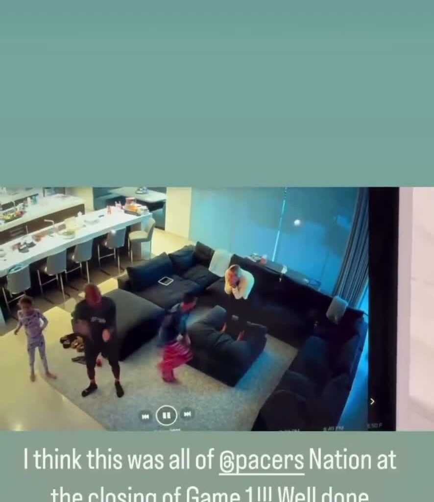 Reggie Miller shares his reaction to Tyrese Haliburton’s game winning shot on his IG Story.