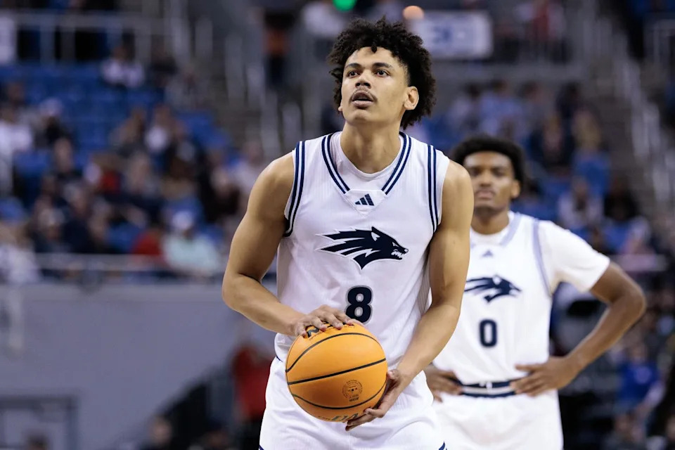 Nevada's Kobe Sanders shoots a free throw during a game against Colorado State in December.