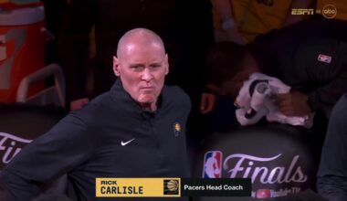 [Highlight] Pacers coach Rick Carlisle chose 50 Cent’s “Many Men” as his intro music during last night’s OKC-Pacers Finals Game