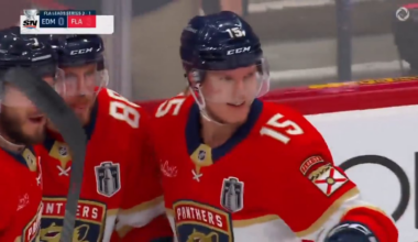 [EDM 0-(3) FLA] Verhaeghe finds Lundell with a centering pass, as he scores with ~42 seconds left in the first