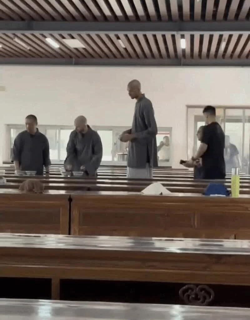 Victor Wembanyama was spotted at a Shaolin temple with his head shaved.