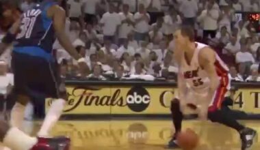 Dwyane Wade in the last four games of the 2006 NBA Finals — 39.3 PPG 8.3 RPG 3.5 APG 2.5 SPG 1.0 BPG 50% FG