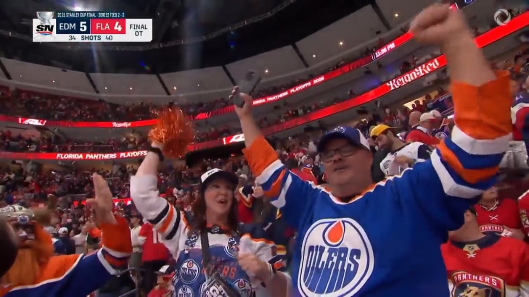 [EDM (5)-4 FLA] Draisaitl's centering pass goes in off Mikkola for the OT winner, as the Oilers tie the series up 2-2