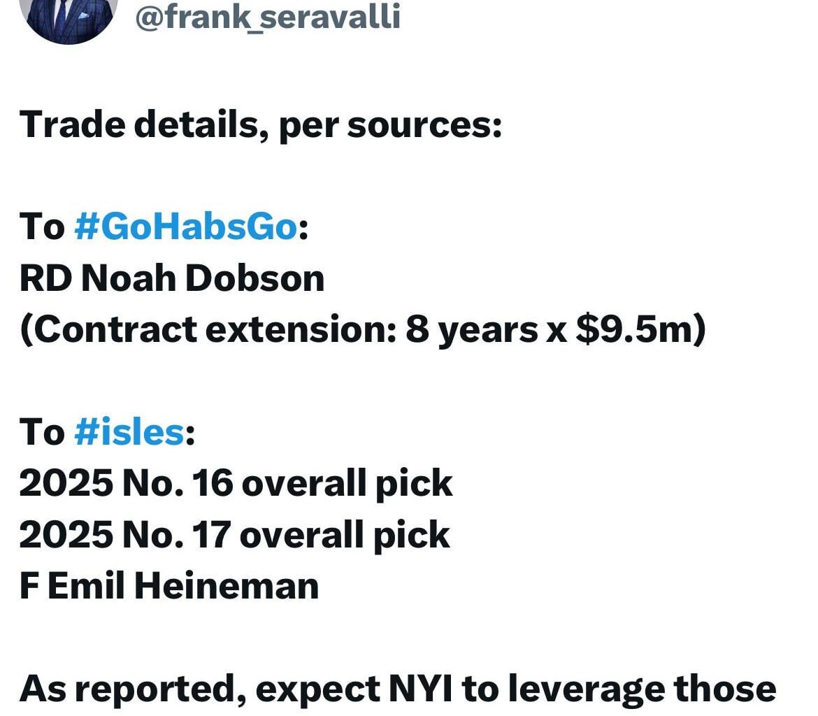 Full Dobson trade details