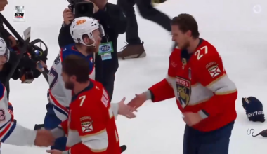 [EDM vs FLA] Handshake line between the Oilers and Panthers