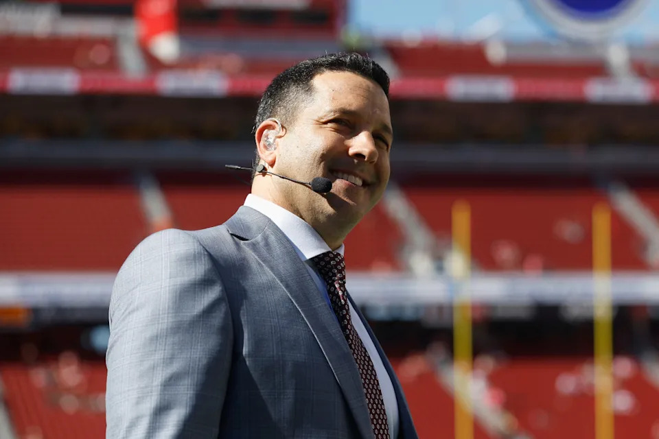 SANTA CLARA, CALIFORNIA - SEPTEMBER 09: ESPN analyst Adam Schefter looks on before the game between the San Francisco 49ers and the New York Jets at Levi's Stadium on September 09, 2024 in Santa Clara, California. (Photo by Lachlan Cunningham/Getty Images)Lachlan Cunningham&sol;Getty Images