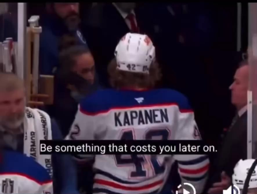 Panther fan empties beer onto Oiler player departing the ice
