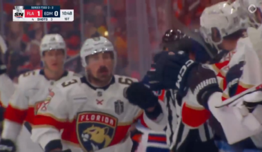 [FLA (1)-0 EDM] Marchand gets in alone off the center ice faceoff to open the scoring