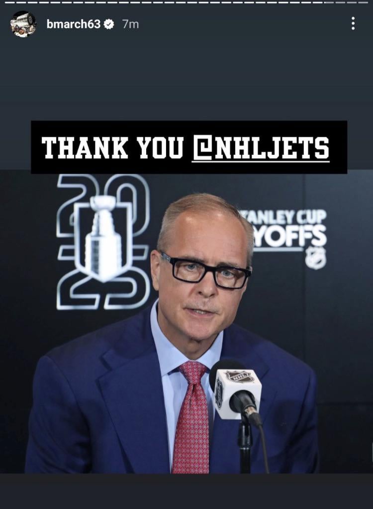 Brad Marchand makes a instagram post attempting to troll the Jets.