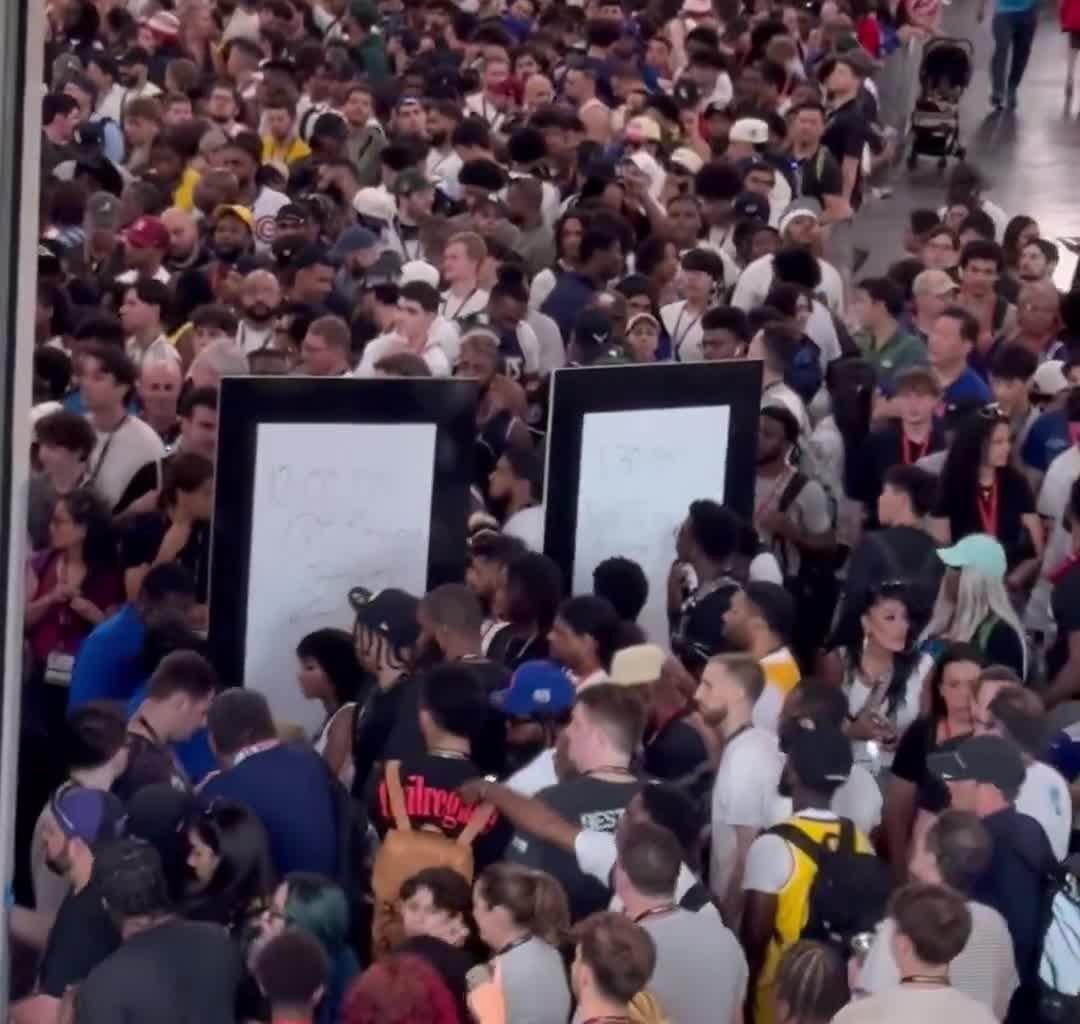 This was the line to meet LeBron James at Fanatics Fest today