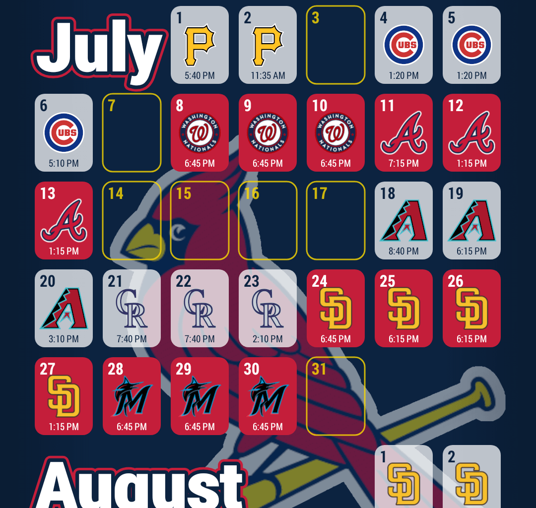 A new month is just around the corner, so here are some new schedules.