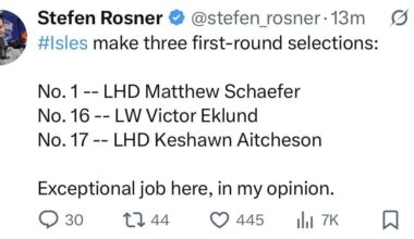 Isles Draft Day 1 Haul