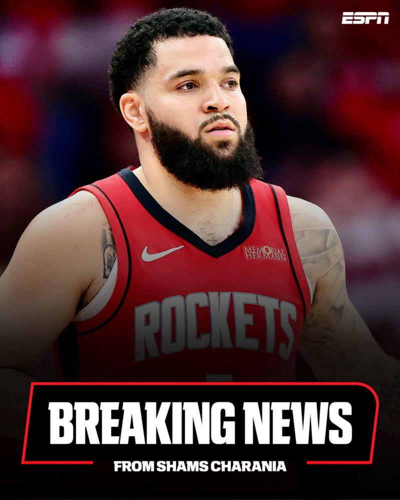 [Charania] Houston Rockets guard Fred VanVleet intends to sign a two-year, $50 million contract to stay with the franchise, with a player option in 2026-27, sources tell ESPN. Rockets are declining VanVleet's $44.9 million team option and land the new deal with Klutch Sports CEO Rich Paul.