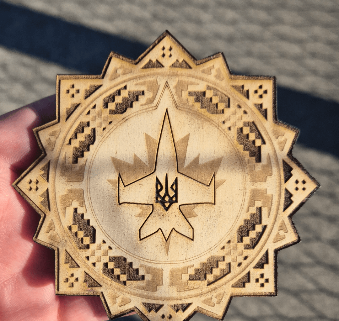 Made a Ukrainian Heritage Coaster and Regular Logo cpaster for my wife