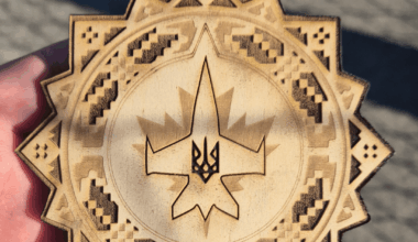 Made a Ukrainian Heritage Coaster and Regular Logo cpaster for my wife