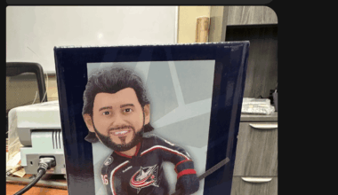 Someone at work surprised my dad with a Marchy bobble!