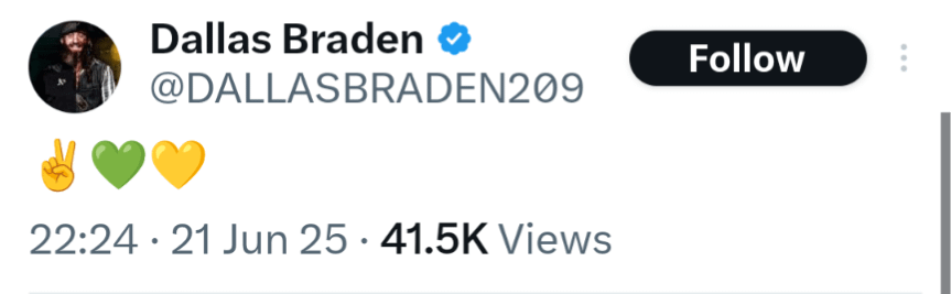 Dallas Braden on Twitter last night: