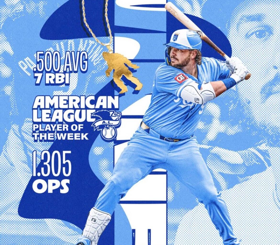 Vinnie Pasquantino has been named AL player of the week.