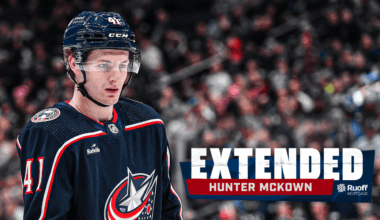 Blue Jackets sign C Hunter McKown to a one-year, two-way extension