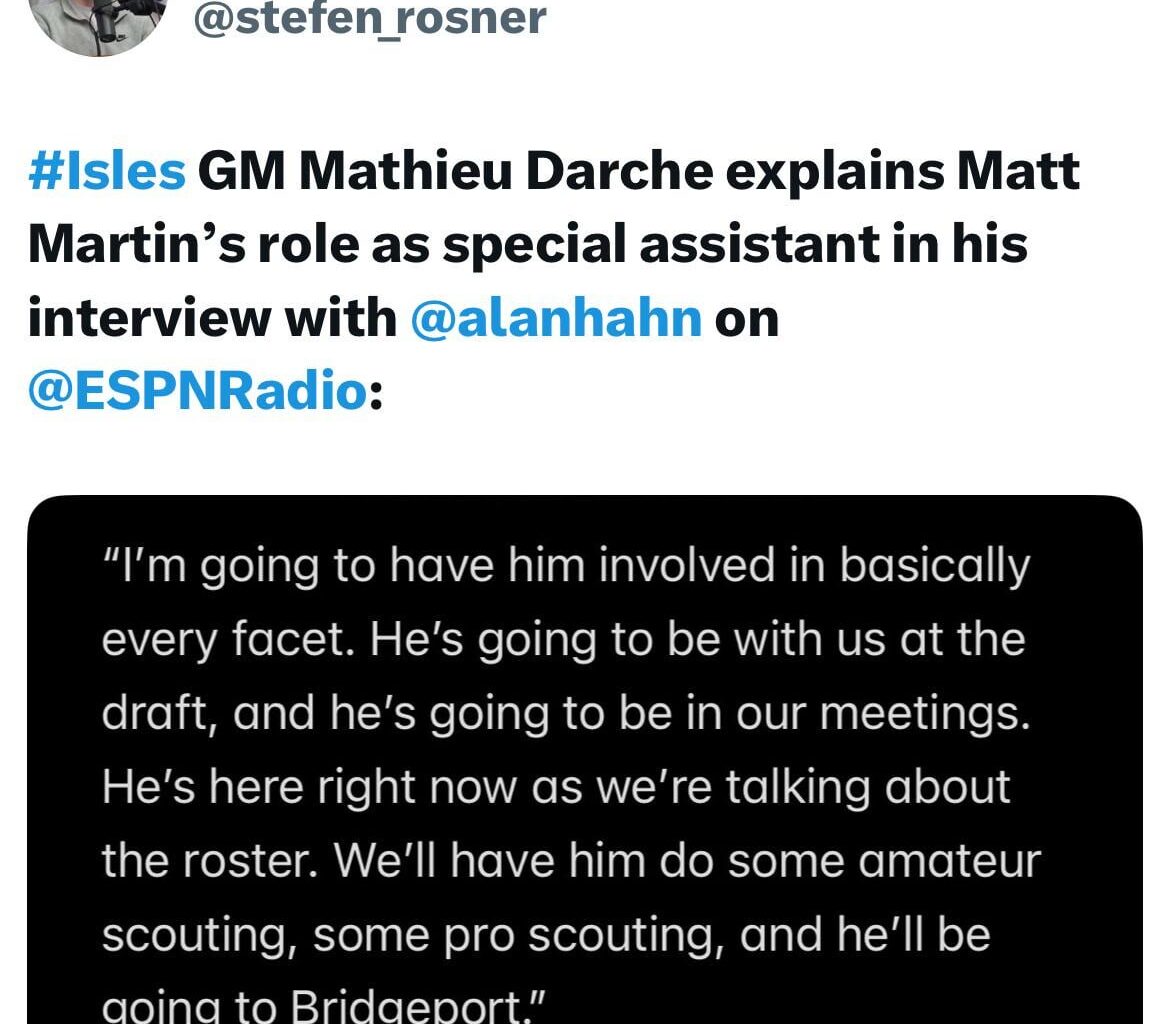 Darche on Martin’s new role