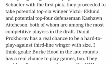Islanders Get an A+ for their draft according to The Athletic
