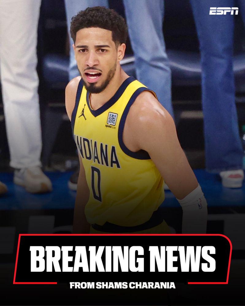 [Charania] Breaking: Indiana Pacers star Tyrese Haliburton sustained a torn right Achilles tendon in Game 7 against Oklahoma City, sources tell ESPN. Haliburton played through a calf strain in the same leg during the NBA Finals for an opportunity to win a championship.
