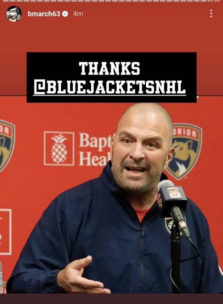 Brad Marchand latest instagram story is an attempt to troll the Bluejackets.