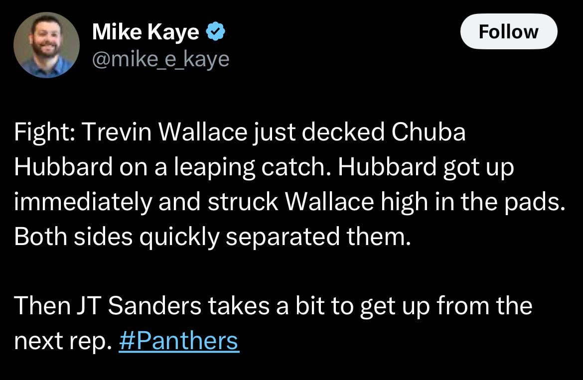 [Mike Kaye] First training camp fight reported