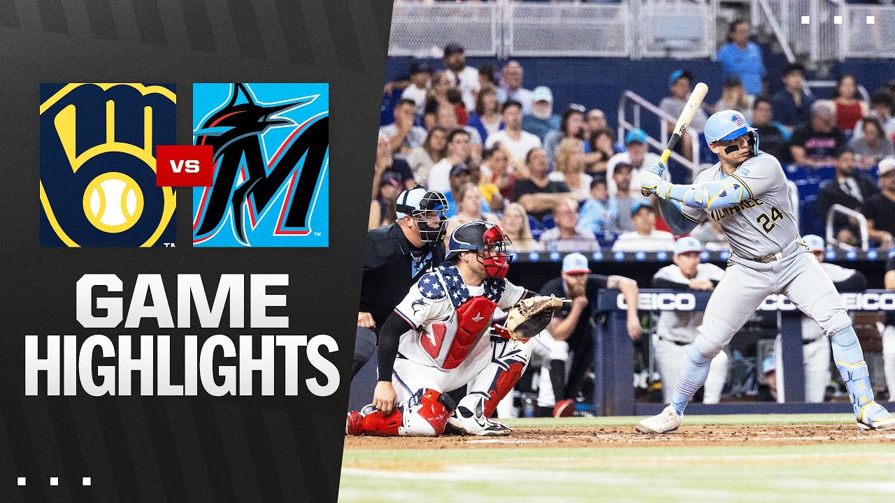 Brewers vs. Marlins Game Highlights (7/4/25) | MLB Highlights