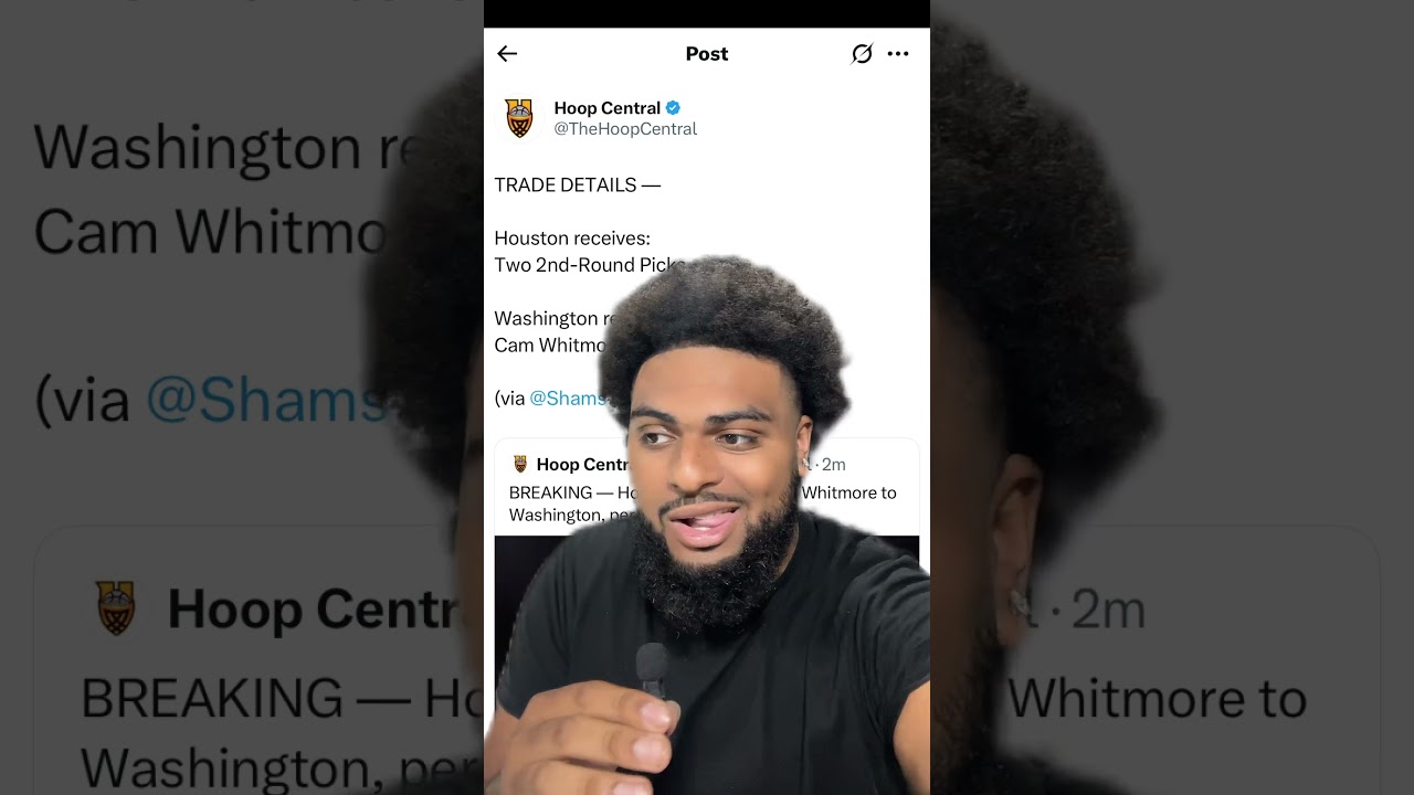 BREAKING! Cam whitmore has been traded to the Washington wizards