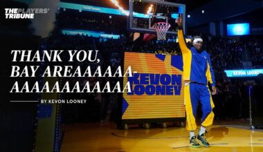 Looney in his goodbye letter to the Bay Area: "Steph & Klay & them, they like to say that I didn't talk to anyone for the first 6 months & I dispute that for sure. But I will admit that I only really started being myself after I saw Kerr & Draymond screaming at each other during that game at OKC"